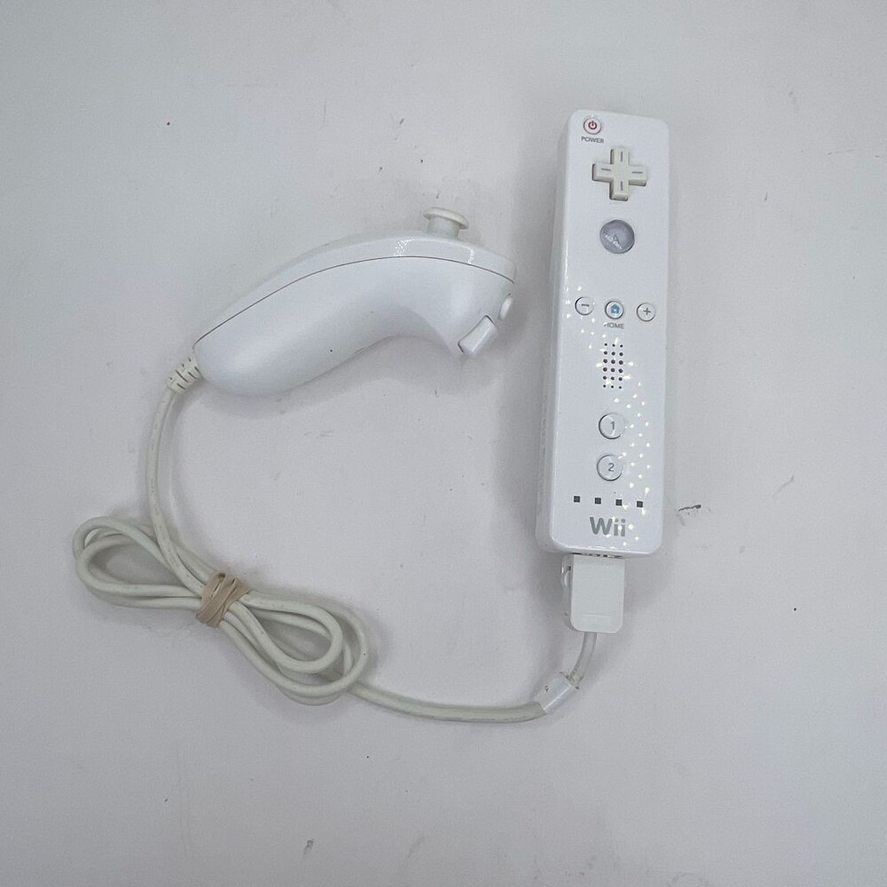 OEM White Nintendo Wii Remote with Nunchuk Wireless Controller RVL-003